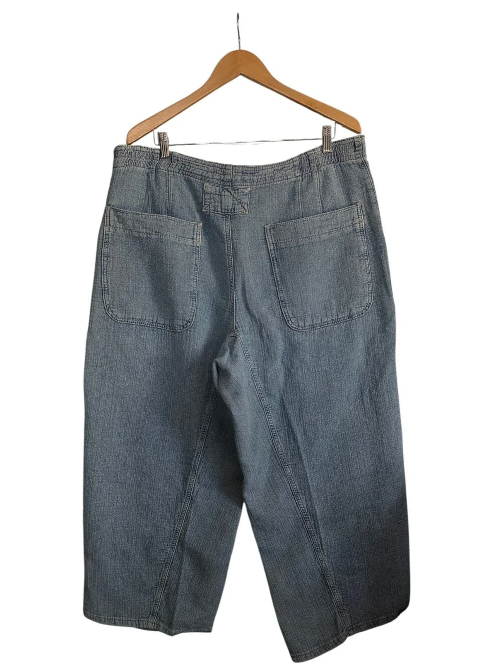Free People We The Free Midnight Voyage Harem Pants in Light Blue Wash - Picture 4 of 9
